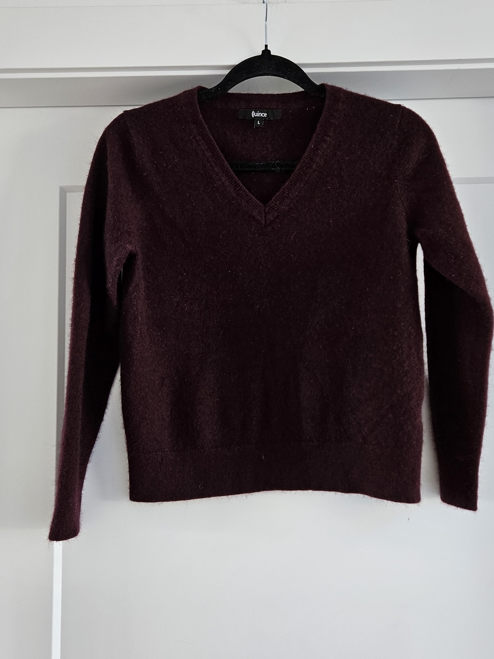 Quince 100% Mongolian Cashmere V-Neck Sweater Burgundy S-M